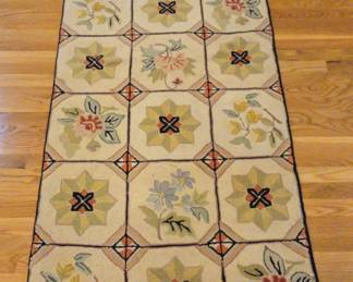35 x 80 Floral And Cream Area Rug Runner