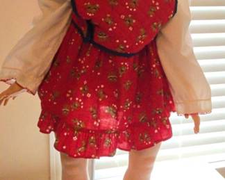 Vintage 32 Rubber And Fabric Doll With Adjustable Height Doll Stand