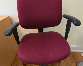Dark Red Rolling Adjustable Office Chair