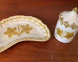 Beautiful Vintage Italian Platter And Sugar Bowl 