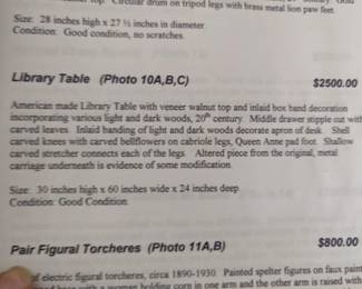 Appraisal American made library table $2500