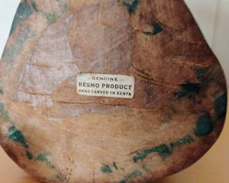 Besmo Kenya Hand Carved Wood Three Wise Monkeys Sculpture