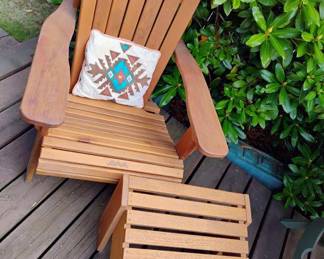 Teak Adirondack Chair & Ottoman