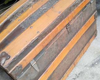 19th Century Kaufmann & Strauss Dome Top Steamer Trunk