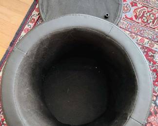 Modern Black Faux Leather Upholstered Ottoman with Storage