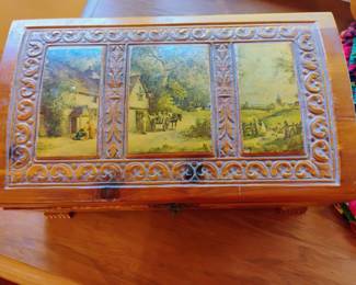 Carved Wooden Jewelry Box