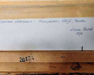 1978 Framed & Matted Print "Old Windmill at Museiparken in Växjö, Sweden" by Linnea Pocock