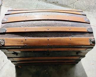 19th Century Kaufmann & Strauss Dome Top Steamer Trunk