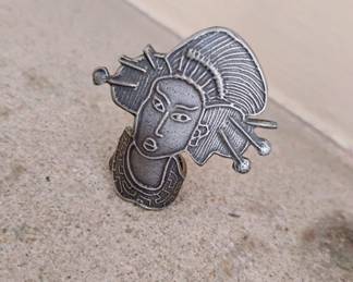 Japanese Geisha Pewter Ring