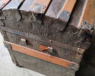 19th Century Kaufmann & Strauss Dome Top Steamer Trunk