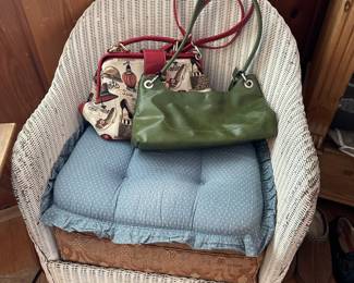 White Wicker Barrel Chair