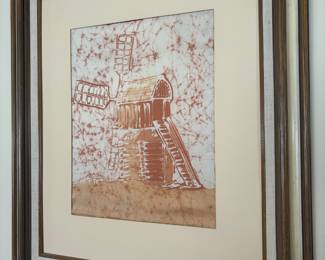 1978 Framed & Matted Print "Old Windmill at Museiparken in Växjö, Sweden" by Linnea Pocock