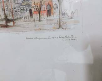 Framed Lithograph "Copenhagen Mads Stage" by John Haymson