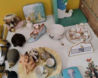 Royal Albert Beatrix Potter "Tiggy Winkle" Mug, Royal Albert The Old Woman Who Lived In A Shoe Figurine, Hey Diddle Diddle the Cat and the Fiddle Miniature Tea Set