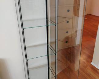 4 Tier Modern Rectangular Tower Curio Cabinet