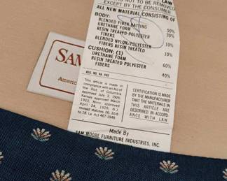 Sam Moore Blue & White Polka Dot Upholstered Classic Rocking Chair