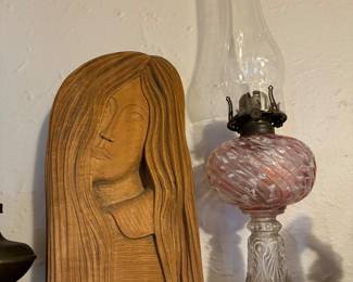 SHELDON SWIRL KEROSENE STAND LAMP,