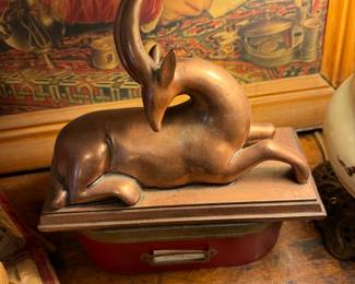1920 Art Deco Copper Clad Gazelle or Deer Figure
