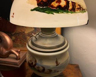 Reverse painted lamp