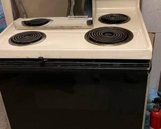 Stove and vintage bread box