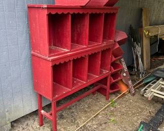 One of many primitive shelves 