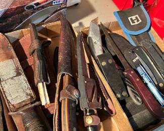 Every kind of knives, from pocket knives to buck knives, hatchets, hunting and more