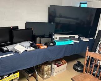 5 large screen, and monitors, Bose sound system, ARLO security system, and other electronics
