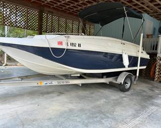 2016 Hurricane SS188, with 135HP Evinrude (oil injection), low hours, Magic Tilt Aluminum trailer, w ith new tires in 2022, 2 miles on them since, new Lowrance Elite 7" screen, new transduler, marine radio, compass, new stereo & speakers, seats for 10, life vests included, anchor chain & rope, removable table