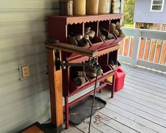 Old scale, and misc., plus shelf