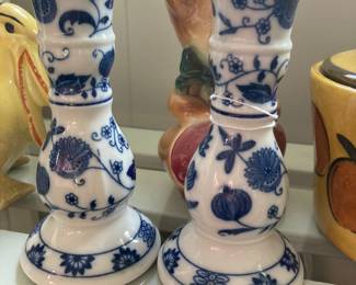 Blue onion candlesticks 