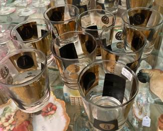 Eight old fashioned glasses 