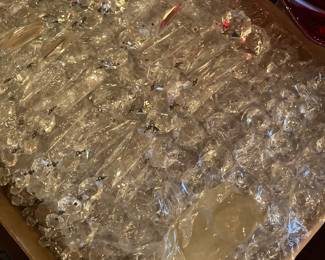 Box full of beautiful chandelier prisms.