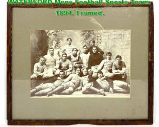Lot 1658 Antique Sports Team Photograph. WATERFORD Mens Football Sports Team. 1894. Framed. 