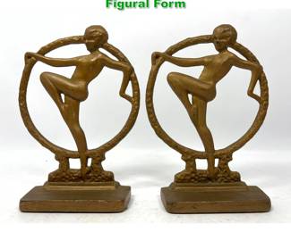 Lot 1704 Art Nouveau Iron Bookends, Figural Form