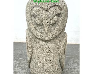 Lot 1355 Cast stone Garden Sculpture of Stylized Owl. 