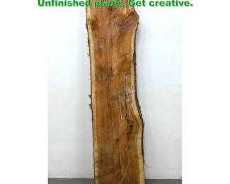 Lot 1364 Long, Thick Live Edge Wood Plank. Unfinished plank Get creative. 