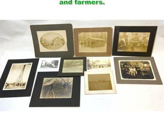 Lot 1653 10pc Vintage photographs Workers and farmers.