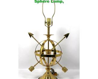 Lot 1415 Decorator Brass Arrow Armillary Sphere Lamp, 