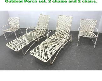 Lot 1382 4pc Brown Jordan Tamiami Outdoor Porch set. 2 chaise and 2 chairs.