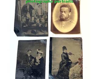 Lot 1636 4pc Vintage tin type photographs portraits