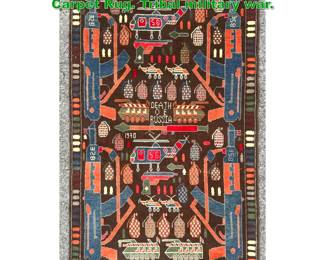 Lot 1831 3 6 X 5 7 Handmade Oriental Carpet Rug. Tribal military war.