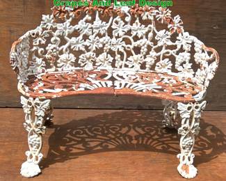 Lot 1439 Cast Iron Garden Bench With Grapes And Leaf Design