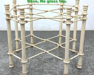 Lot 1329 Wrought Iron Faux White Table Base, No glass top.