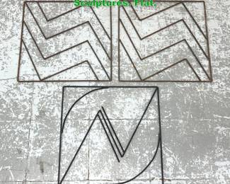 Lot 1371 Set 3 Metal Rod Decorative Art Sculptures. Flat. 