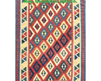 Lot 1801 4 11 X 7 1 Handmade Kilim Carpet Rug. Geometric pattern. 