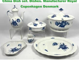 Lot 1676 6 pcs Royal Copenhagen Denmark China Dish set. Dishes. Manufacturer Royal Copenhagen Denmark