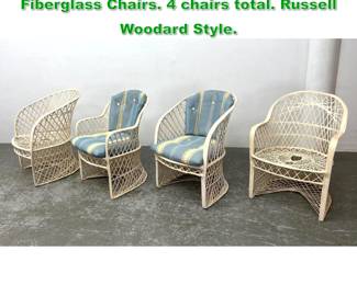 Lot 1350 2 Pairs Mid Century Modern Spun Fiberglass Chairs. 4 chairs total. Russell Woodard Style. 