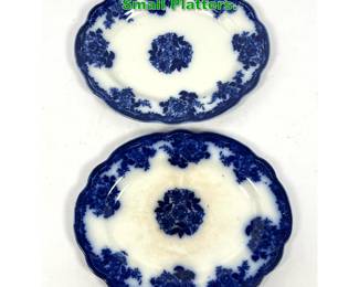 Lot 1698 2pcs Waldorf England Flow Blue Small Platters.