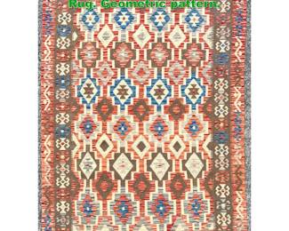 Lot 1798 5 8 X 7 10 Handmade Kilim Carpet Rug. Geometric pattern. 