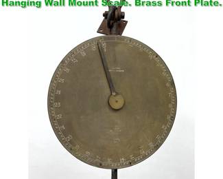 Lot 1724 Large Salters Spring Balance Hanging Wall Mount Scale. Brass Front Plate. 